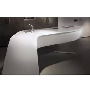 Hiện Đại Trắng thiên hà rắn bề mặt nhà bếp Countertop calacatta Bàn cà phê nhân tạo hàng đầu cho khách sạn sử dụng - Product Image 2