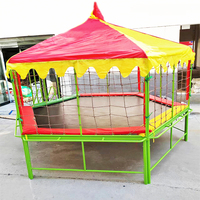 Cama Elástica Hexagonal para Niños, Precio de Fábrica, Económica, para Exteriores, con Cubierta Superior de Color Personalizable