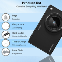 Appareil photo numérique professionnel avec capteur CCD 2,8 pouces, zoom 16x, 64MP HD, batterie 1500mAh, filtres vintage, enregistreur vidéo pour vlog, qualité 4K