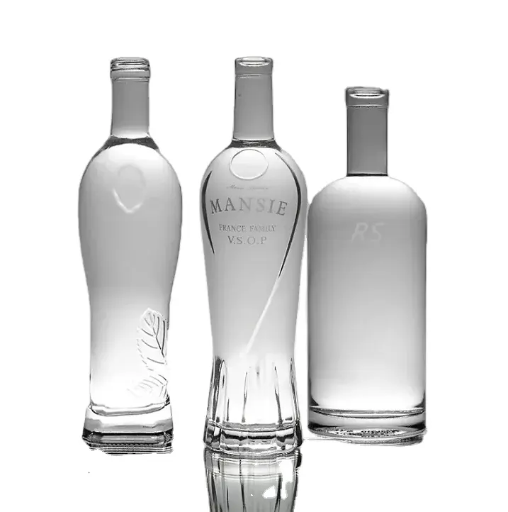 Özel etiket buzlu likör şişesi şişeleri 200ml 375ml 500ml 700ml 750ml şarap votka cam şişe tedarikçileri