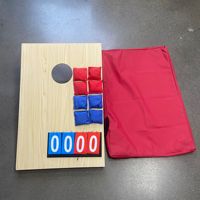 Planche de jeu de lancer de sacs de sable en bois, style américain classique, jeu de team building parent-enfant pour le camping, Cornhole 90x60cm