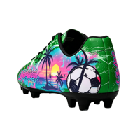 Chaussures de football personnalisées avec imprimé graffiti de palmiers tropicaux au coucher du soleil, chaussures de sport pour hommes, chaussures à crampons pour terrain ferme, chaussures d'entraînement en plein air