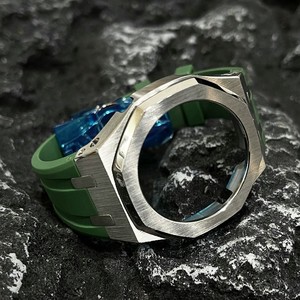 Boîtier en argent avec bracelet de montre en caoutchouc pour GA2100 GA2110 <span class=keywords><strong>CASIOak</strong></span> personnalisation de plus de couleurs en option bricolage pièces de montre de haute qualité - Product Image 3