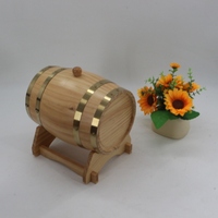 Baril à whisky et à vin en bois massif de chêne et de bambou, gravé à la main, sur le thème des fruits - Taille personnalisable, décoration de table multifonctionnelle
