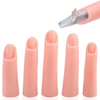 Nouvel ensemble de 5 doigts d'entraînement en silicone pour la manucure, main de mannequin pour la pratique des ongles