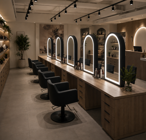 Diseño de Interiores de Salón de Belleza de Lujo Estilo Wabi Sabi, Muebles de Salón Personalizados, Equipamiento de Salón Llave en Mano, Decoración de Salón de Belleza - Product Image 1