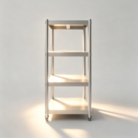 Étagère de stockage robuste à 4 niveaux en acier inoxydable pour chambre froide, rayonnage commercial pour cuisine de restaurant, vente en gros
