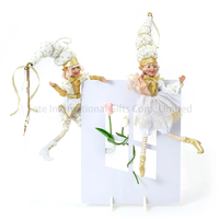 SOTE Naughty Xmas Jouets Elfes en Plastique et Fibre 60CM pour la Maison, Blanc et Or, Deux Paires Mixtes d'Elfs en Peluche