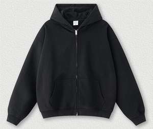 Sudadera con Capucha Unisex de Viaje con Cremallera, 400G, Color Sólido, Corte Holgado, para Hombre y Mujer, 100% Algodón, Casual, Transpirable, Manga Raglán, Otoño - Product Image 5