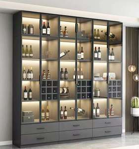 ตู้แช่ไวน์ดีไซน์หรูหราทันสมัยสำหรับขายส่ง พร้อมประตูกระจกและชั้นวางไวน์ สำหรับบาร์ คลับ และเฟอร์นิเจอร์ธุรกิจ - Product Image 1