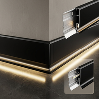 Plinthe en alliage d'aluminium LED fournie directement par le fabricant pour une finition de bord invisible