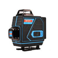 Niveau laser BIYOTI, faisceau vert, 4D, 16 lignes, réglage manuel, niveau laser, nivel laser 360, vert, auto-nivelant