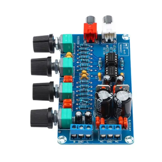 Home Amplifier Preamplifier Volume Tone Treble Midrange Bass NE5532 Op Amp HIFI EQ Control Board Dual AC 12V-18V