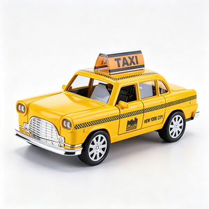 Modèle réduit de taxi jaune classique de <span class=keywords><strong>New</strong></span> <span class=keywords><strong>York</strong></span> à l'échelle 1:36 avec logo personnalisé, en alliage moulé sous pression, rétro, pour collectionneurs adultes de 14 ans et plus, OEM - Product Image 1
