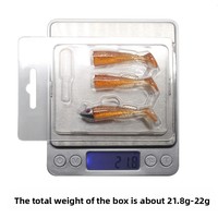 Ensemble de leurres souples artificiels en PVC imprimé, tête plombée, type grenadier, 5,6 cm/21,8 g, emballage soigné pour la pêche en bateau et en eau douce