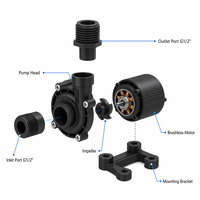 Bomba de CC sin escobillas 12V 24V de onda sinusoidal súper silenciosa, de bajo consumo, resistente a ácidos y sales, para fuentes musicales DMX y circulación de paisajes