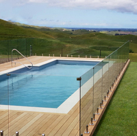 Clôture de piscine directement de l'usine avec panneaux en verre trempé transparent de 10 mm, 12 mm et 8 mm