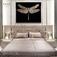 Neues Design Luxuriöses Designer-Kingsize-Bettset - Elegantes Gepolstertes Kopfteil |   Modernes Schlafzimmer Luxusbett; Designer-Bett
