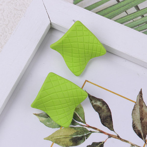 Acrylic Earrings New Mesh Diamond Colored Stud Earrings Fashion Exaggerated Personality Earrings <b>for</b> Women Uionen 827 - Product Image 5