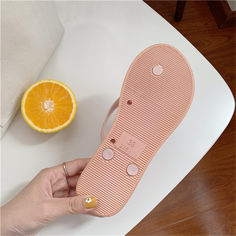 Custom Design Solid Color New Student Flat Flip Flops Holiday Beach Flipflops Slippers
