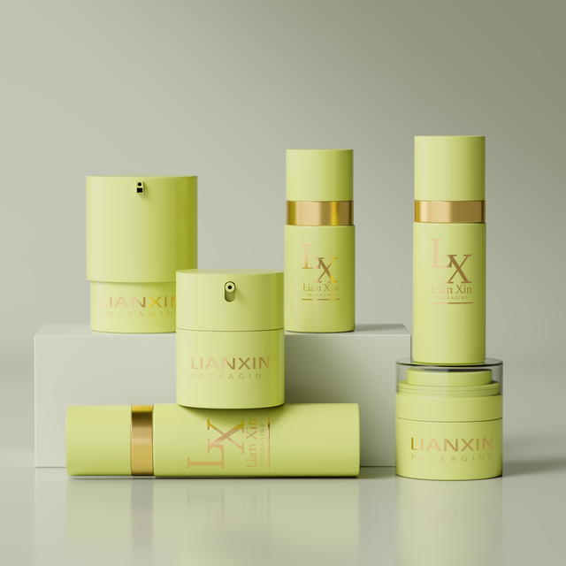 Luxury Cosmetic Packaging Set Double Layer Glass Airless Bottle Set Eco-Friendly Refillable Airless Pump Bottle and Jar