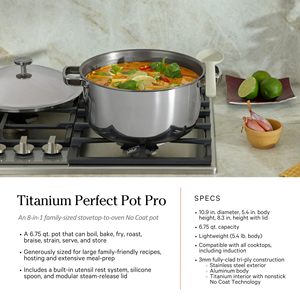 <span class=keywords><strong>Ensemble</strong></span> de casseroles en titane et acier inoxydable tri-couches, compatible avec les fours, les plaques à <span class=keywords><strong>induction</strong></span> et les cuisinières jusqu'à 1000 ° F - Product Image 5