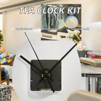 Mécanisme d'horloge radio-piloté à piles TFA Dostmann, 2 aiguilles, pour horloge murale carrée DIY, noir, L 56xW 37xH 56mm