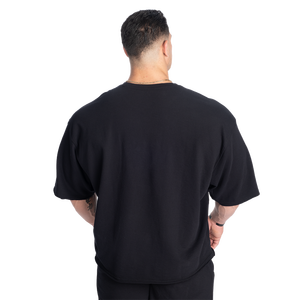 OEM-<span class=keywords><strong>Service</strong></span> Hochwertige Herren-T-Shirts Schwarze Baumwollmischung Sport-Streetwear Halbe Ärmel Rundhals Übergröße Klassisches Fitness-T-Shirt - Product Image 2
