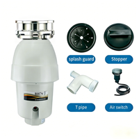 Broyeur de déchets alimentaires électrique continu Bone-Hammer 1/2HP haute vitesse en acier inoxydable compact BH76 à fixation 3 boulons