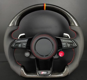 Fibre de carbone personnalisée pour le bouton de démarrage/arrêt du volant pour les modèles <span class=keywords><strong>Audi</strong></span> <span class=keywords><strong>RS</strong></span> B9 (A3/A4/A5/A6/S3/S4/S5/R8/RS3/Q5) perforée - Product Image 1