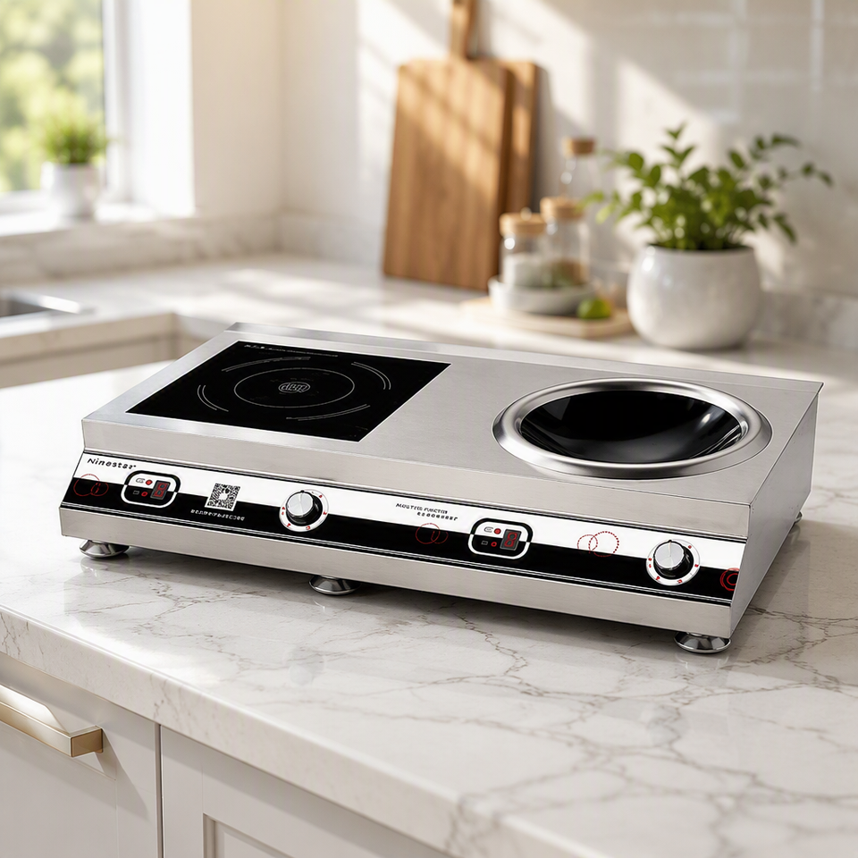 Commercial Catering Equipment Double Burner Induction Cooker Stainless ...