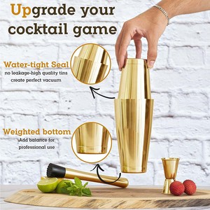 Ensemble de shaker à cocktails Boston 10 pièces, <span class=keywords><strong>kit</strong></span> de mixologie pour <span class=keywords><strong>barman</strong></span>, shaker à martini en acier inoxydable pour bar - Product Image 3