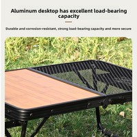 Table pliante multifonctionnelle en alliage d'aluminium pour l'extérieur, robuste, semi-pliable, avec plateau en maille, haute capacité de charge, mobilier d'extérieur