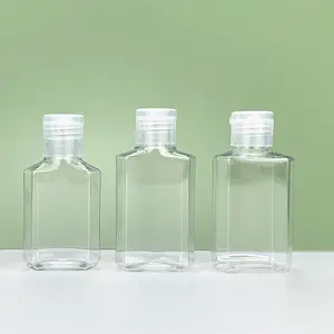 Venta al por mayor 20ml 60ml 80ml Botella de plástico desinfectante de manos Botella de gel octogonal