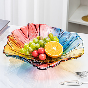 Bandeja de fruta Bohemia Caja desechable ecológica para aperitivos y películas Plato de vidrio grabado a mano - Product Image 3