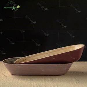 Plateau de bateau à sushi en bambou durable et écologique fabriqué à la main-pour servir des sushis sashimi et des amuse-gueules Présentoir décoratif de nourriture - Product Image 6