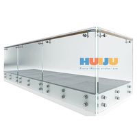 HJ Top-Design Geländer Handgriffe Seitenaufstellung für Haustreppen Indoor Abstandsglasgeländer traditionelles Glas-Treppengeländer