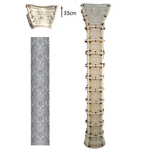 Molde de columna de pedestal de plástico ABS brillante, pilar de hormigón duradero, hojas de pico, balaustre en relieve, 30 de diámetro - Product Image 2