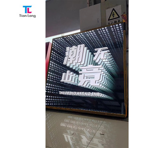 Customized RGB Lighting 3D LED Acrylic Letters Square Infinity Mirror <b>Light</b> Sign <b>Color</b> <b>Change</b> Glass Material Illuminated Sign - Product Image 2