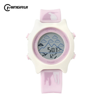 Montre numérique à quartz sportive en gelée macaron, design adorable et coloré, cadeau idéal pour étudiants et enfants, verre de qualité.