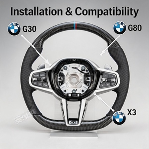 Volant de course en fibre de carbone véritable d'origine pour G20/G30/G32/G42/G80/G82/G02 X1/X3/X5 M-Sport Modification Livraison gratuite - Product Image 1