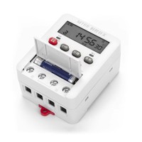 Interruptor Temporizador Digital ManHua MT68 30A 24-240VAC/DC, Relé de Tiempo Programable, Programador con Batería Recargable Integrada, Riel DIN