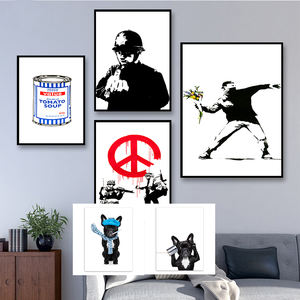 <span class=keywords><strong>Banksy</strong></span>-lienzo <span class=keywords><strong>de</strong></span> arte para pared, pintura nórdica, carteles e impresiones, imágenes <span class=keywords><strong>de</strong></span> pared para sala <span class=keywords><strong>de</strong></span> estar, <span class=keywords><strong>Cuadros</strong></span> abstractos, decoración - Product Image 4