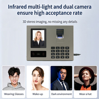 Terminal de contrôle d'accès JINGXIN avec vision nocturne, double caméra, écran couleur 2,8 pouces, reconnaissance faciale et empreintes digitales pour les petites entreprises