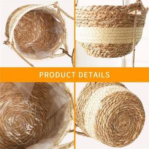 Panier Mural En Rotin Du Vietnam Corbeille A Pain Et Osier De <span class=keywords><strong>Canape</strong></span> Suspendu Simple Serviettes Au Mur Jute 3 Niveaux - Product Image 6