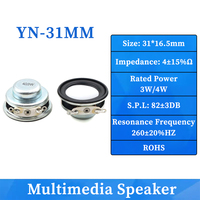 YUENNEG YN31DT-0403 31MM 31x16.5MM 4Ohms3W Haut-parleur multimédia circulaire magnétique intégré Amplificateur de son pleine fréquence OEM/ODM
