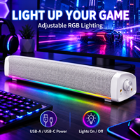 Speaker Bar USB BT Dengan Suara 2.0 Channel, Lampu RGB, Pengatur Volume, Dan Desain Aksesori Komputer Untuk Desktop Modern