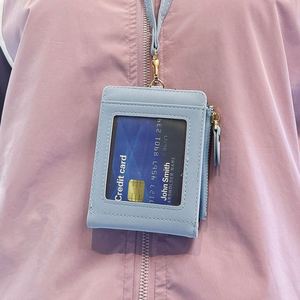 Japanese Style Multi-Function Two-fold Wallet <b>Cute</b> Waterproof PU Hanging Coin <b>Purse</b> with Zipper for Instagram Card Multi-card ID - Product Image 3