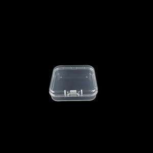 Transparent <b>Plastic</b> Storage Box 5x5x1.2cm With Lid For Jewelry Parts Packaging Organizers - Product Image 3