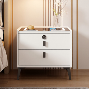 Commode suspendue de style industriel avec casier, table de chevet intelligente à lumière d'ambiance pour usage domestique européen - Product Image 2